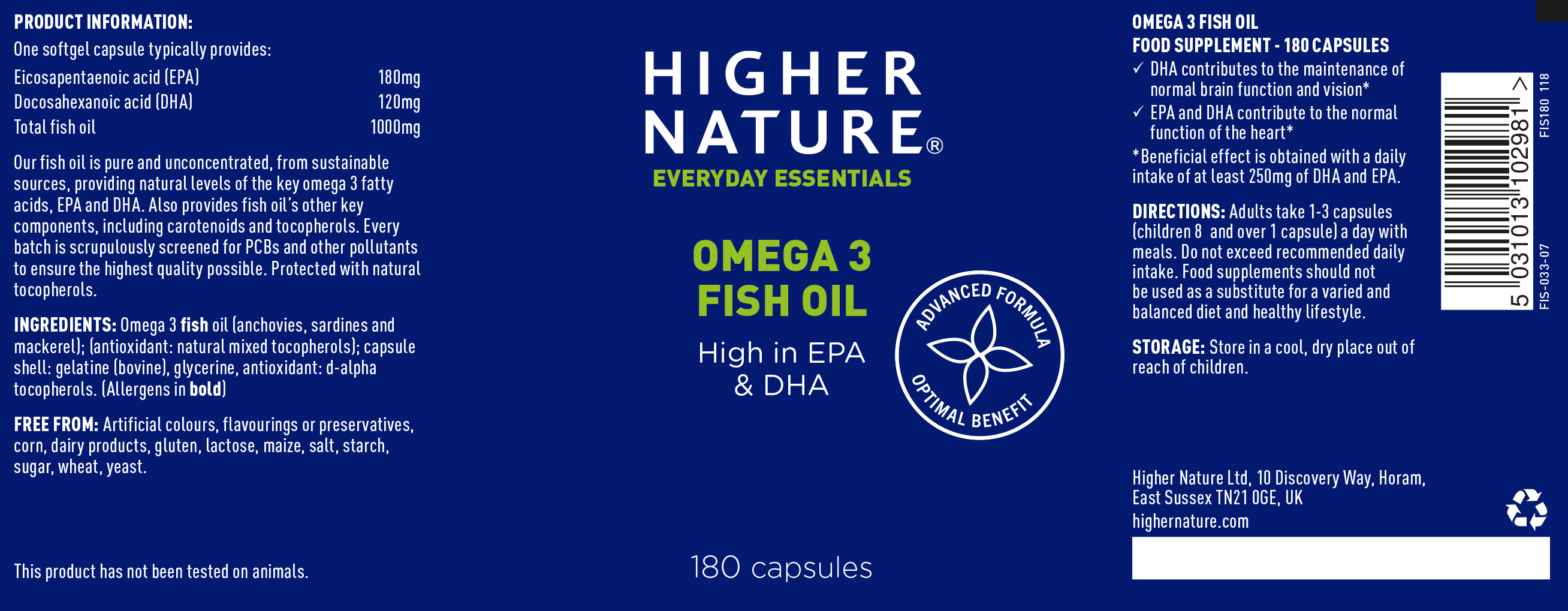 Higher Nature Omega 3 Fish Oil Capsules - Image 3
