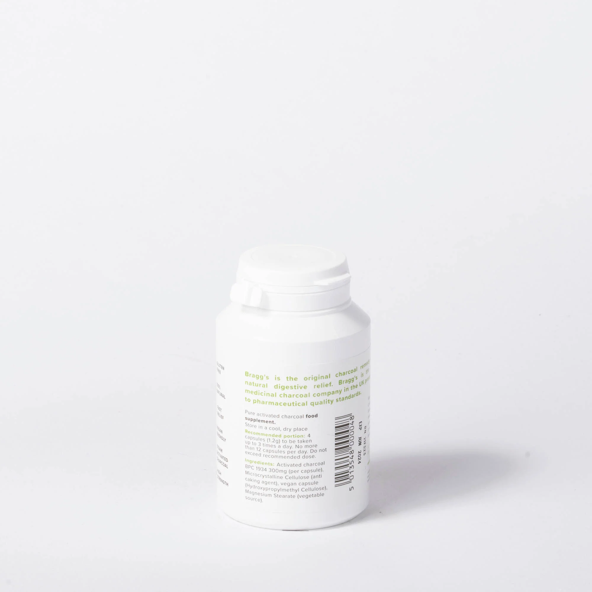 JL Bragg Activated Charcoal - 100 Capsules - Image 2