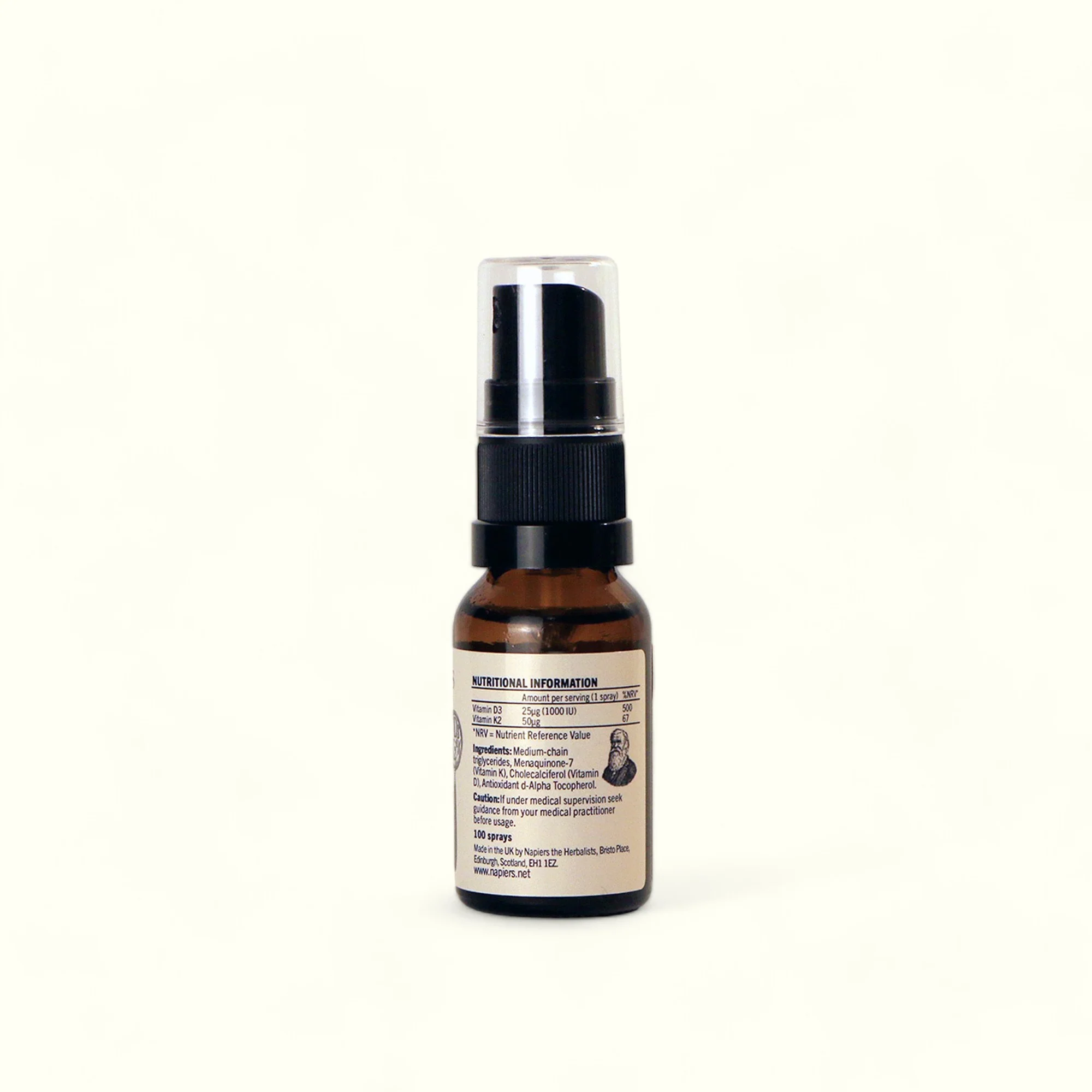Napiers Vitamin D3 (25mcg) & K2 (50mcg) Spray 15ml - Image 2