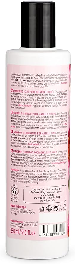 Organic Shop Shining Shampoo for Coloured Hair - Water Lily & Amaranth - Image 2