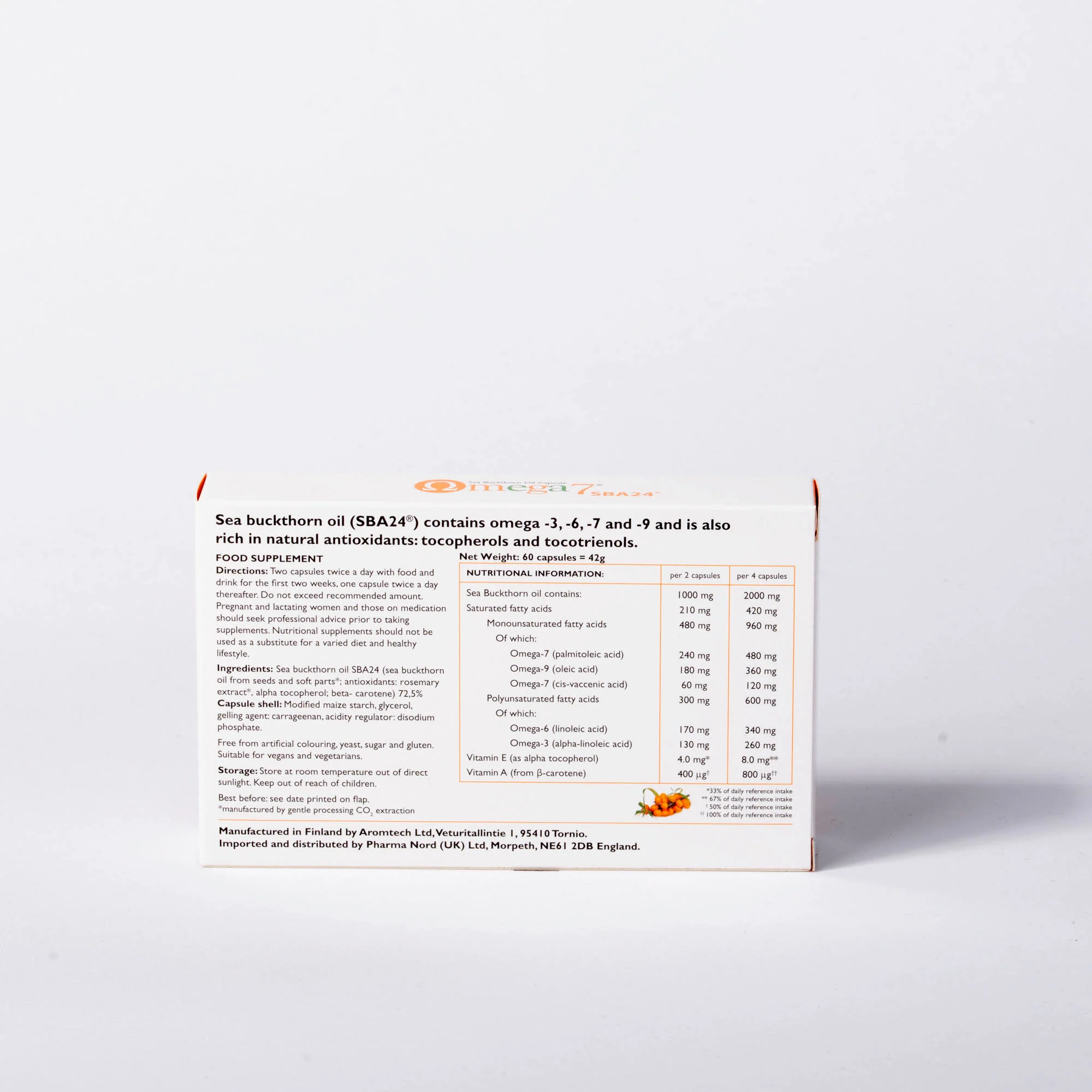 PharmaNord Omega 7 Sea Buckthorn Oil 1000mg Capsules - Image 2